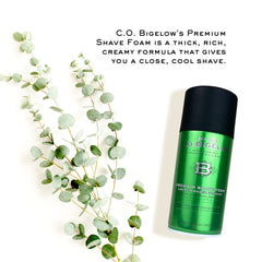 C.O. Bigelow shaving foam all-skin-types hydrates skin for a balanced shave.