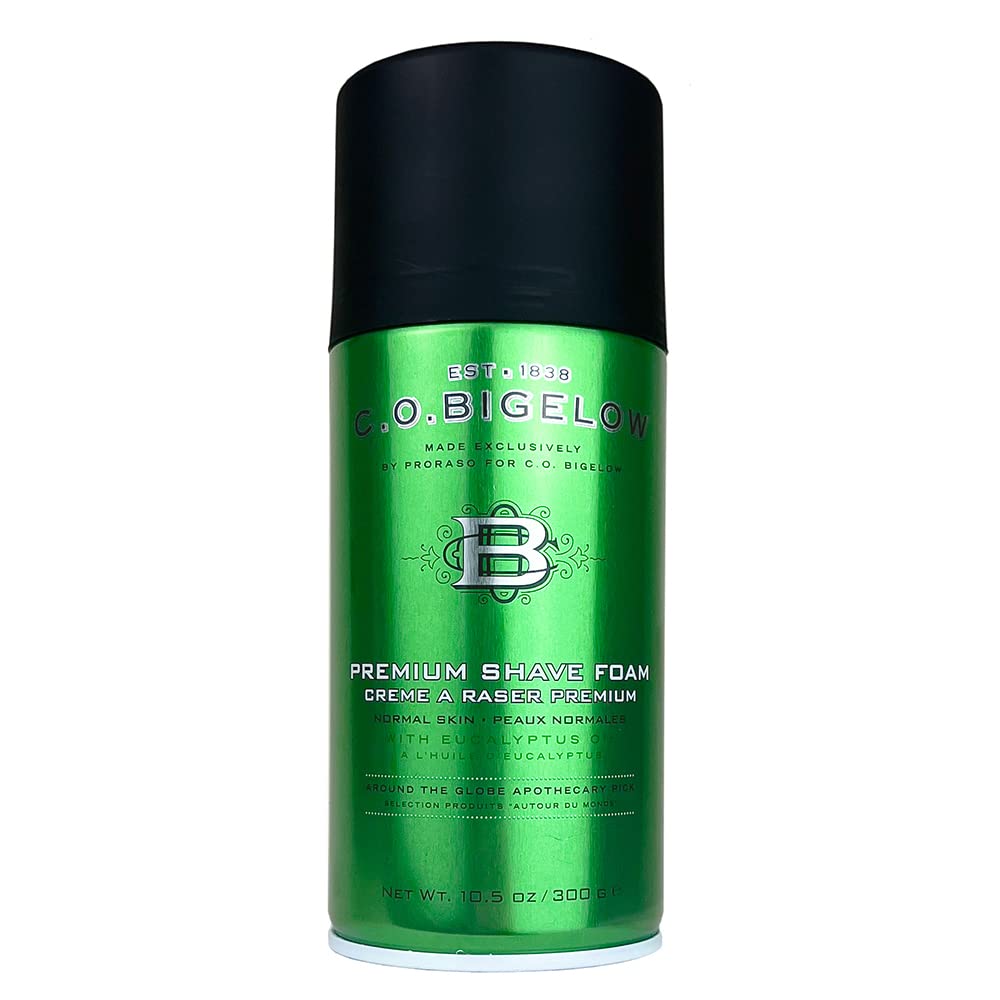 C.O. Bigelow shaving foam rich-lather delivers a smooth, close shave with minimal tugging.