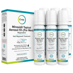 C'rcle Minoxidil 5% unscented foam bottle for daily regrowth routine