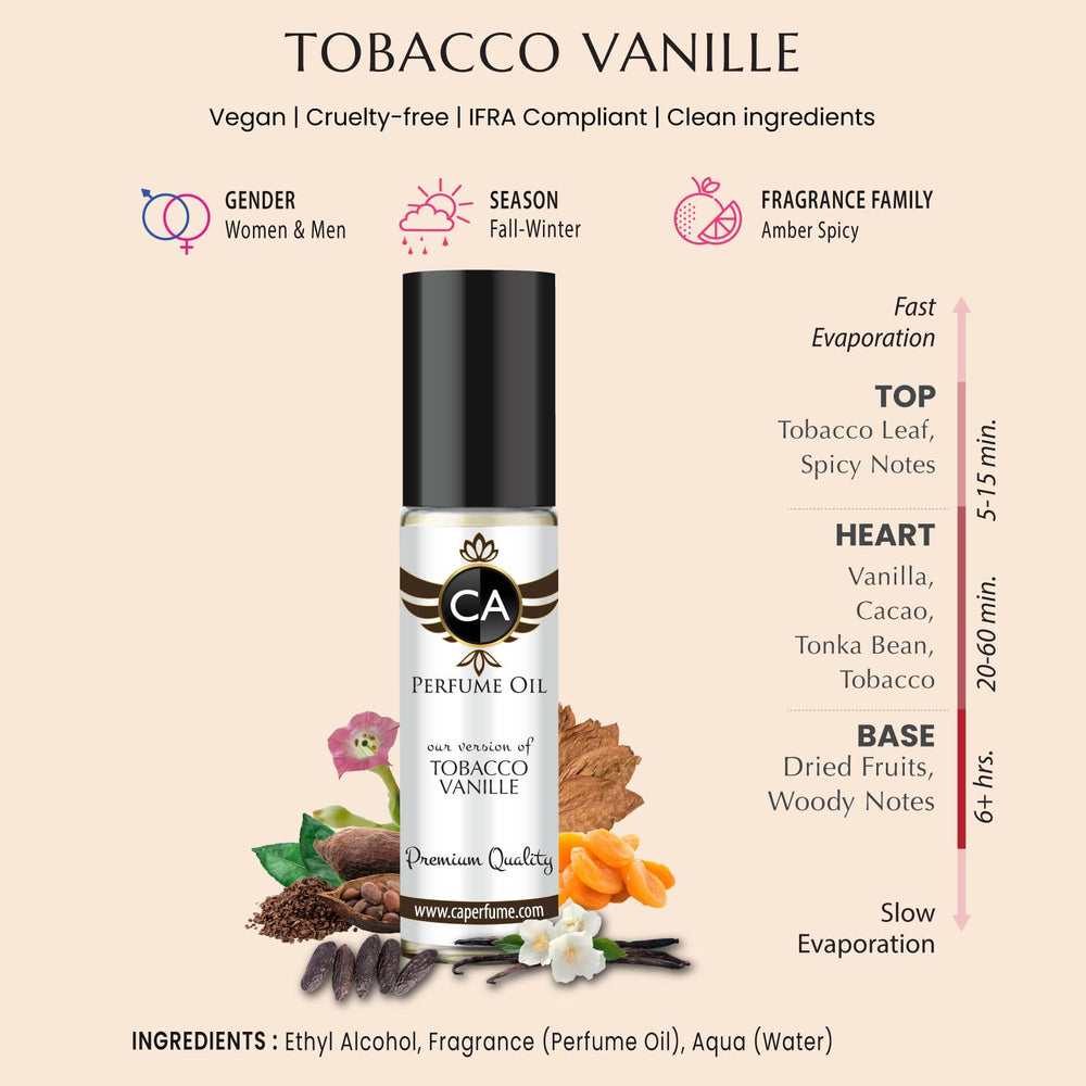 CA Perfume Impression of Tobacco Vanille roll-on with warm spices close-up for layering