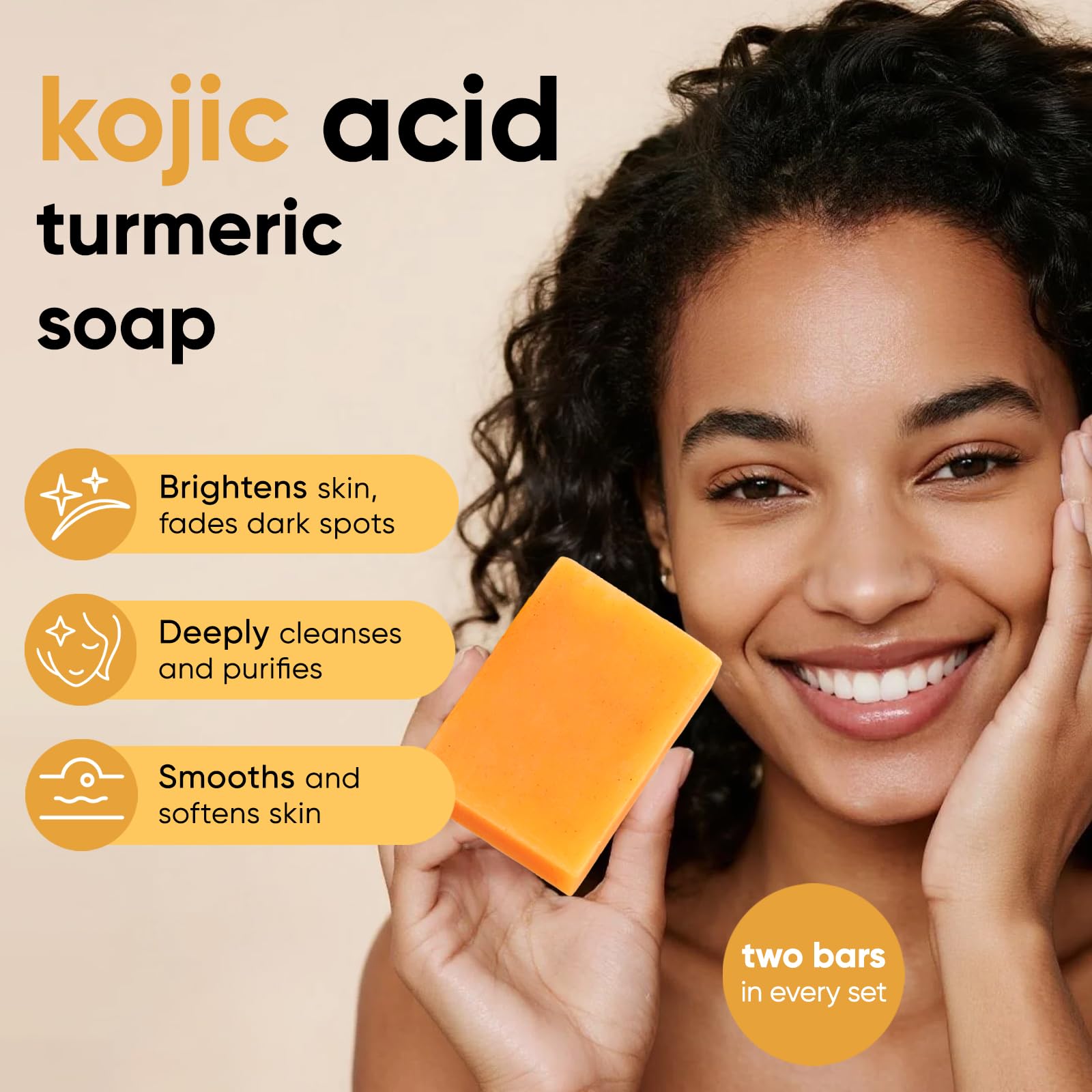 CADDISE Kojic Turmeric Soap Bar Lather demonstrating rich foam.