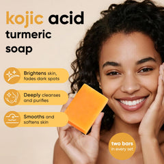 CADDISE Kojic Turmeric Soap Bar Lather demonstrating rich foam.