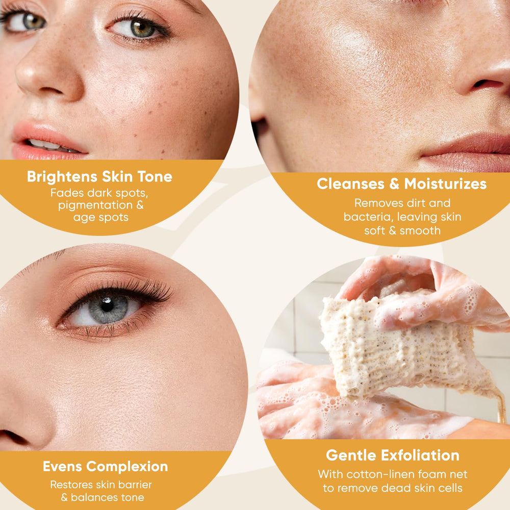 CADDISE Kojic Turmeric Soap foam sponge for deeper cleansing.