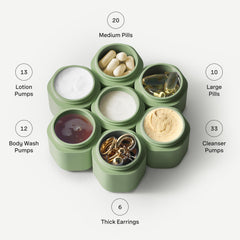 Cadence travel containers magnetic connection – stackable design for compact carry.