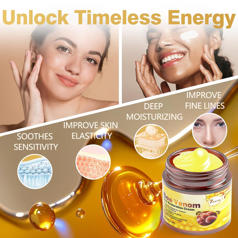 Caderno Inteligente Bee Venom application on hand for easy day-night routine