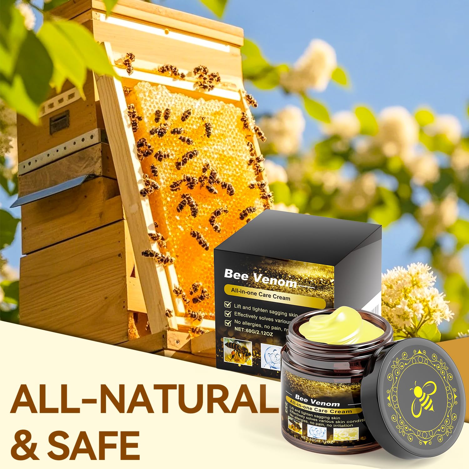 Caderno Inteligente Bee Venom Cream with Manuka honey for nourishment.