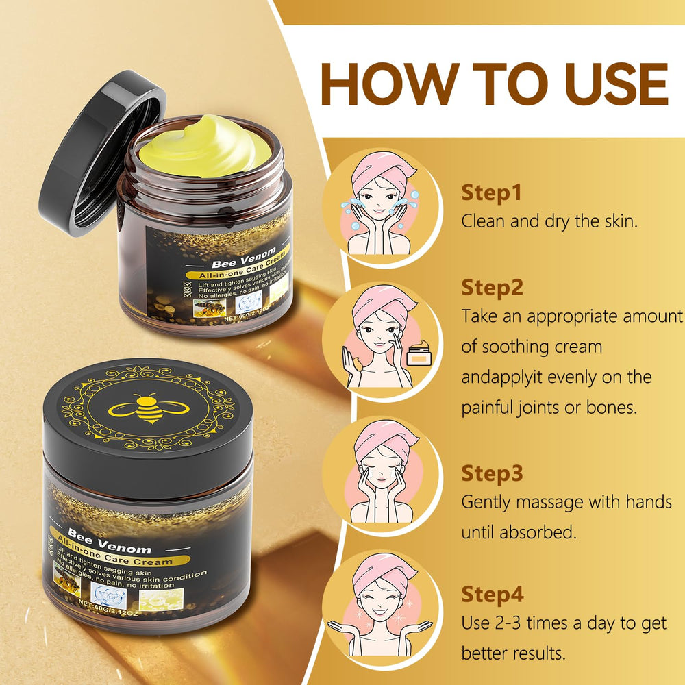 Caderno Inteligente Bee Venom Cream used on neck and shoulders for tone support.