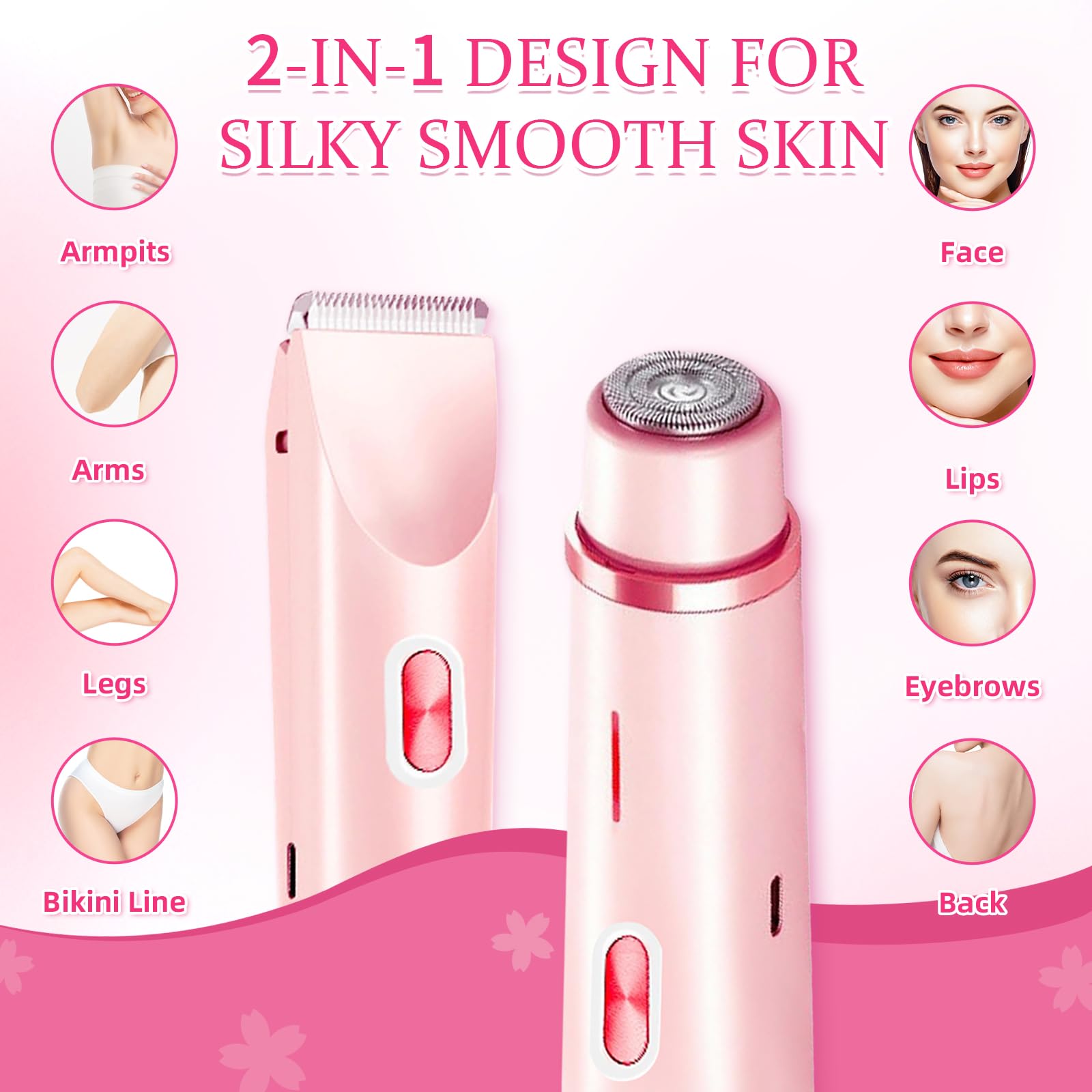 CAFSOB bikini trimmer 2-in-1 heads closeup for versatile grooming