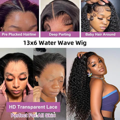 Caijuxing deep curly hair wig with 13x6 HD lace front offers comfortable parting.