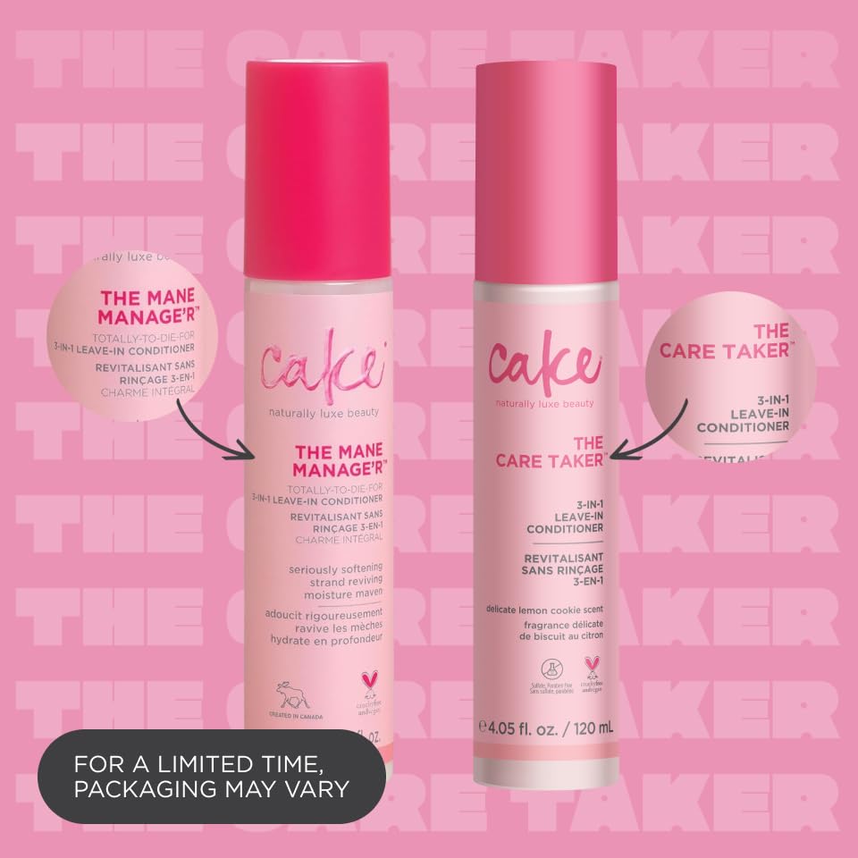Cake Beauty Care Taker spray-application demonstrates easy detangling and even distribution.