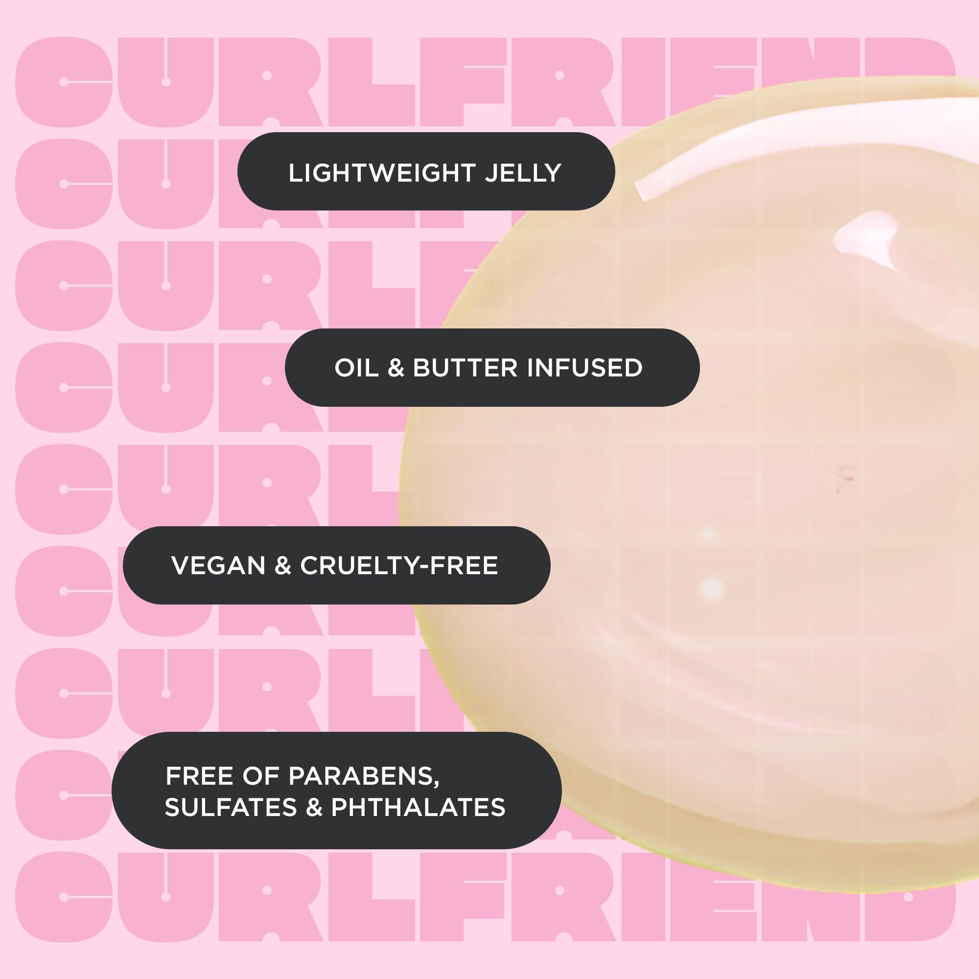 Cake Beauty Curl Jelly on air-dried curls for elongated definition