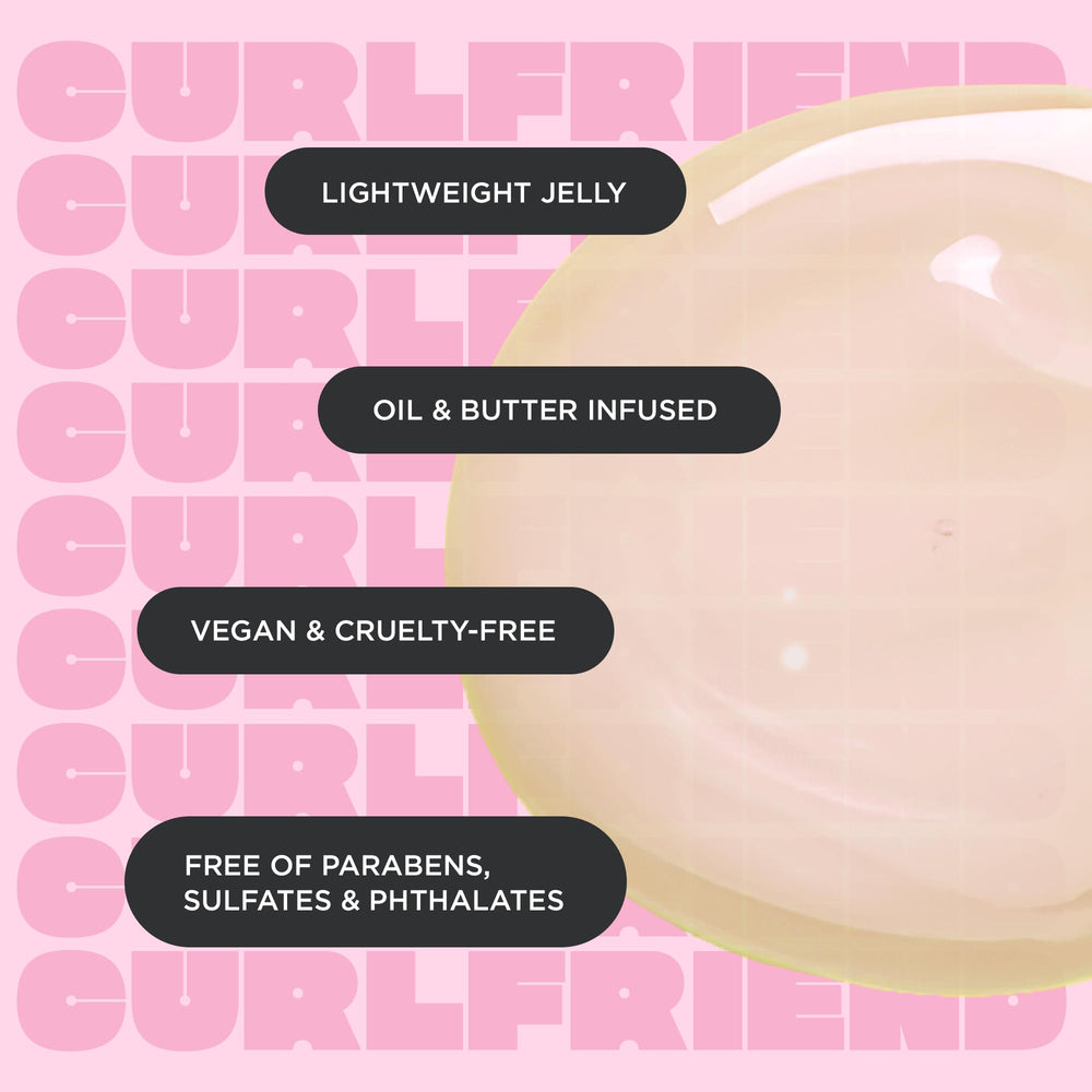 Cake Beauty Curl Jelly on air-dried curls for elongated definition