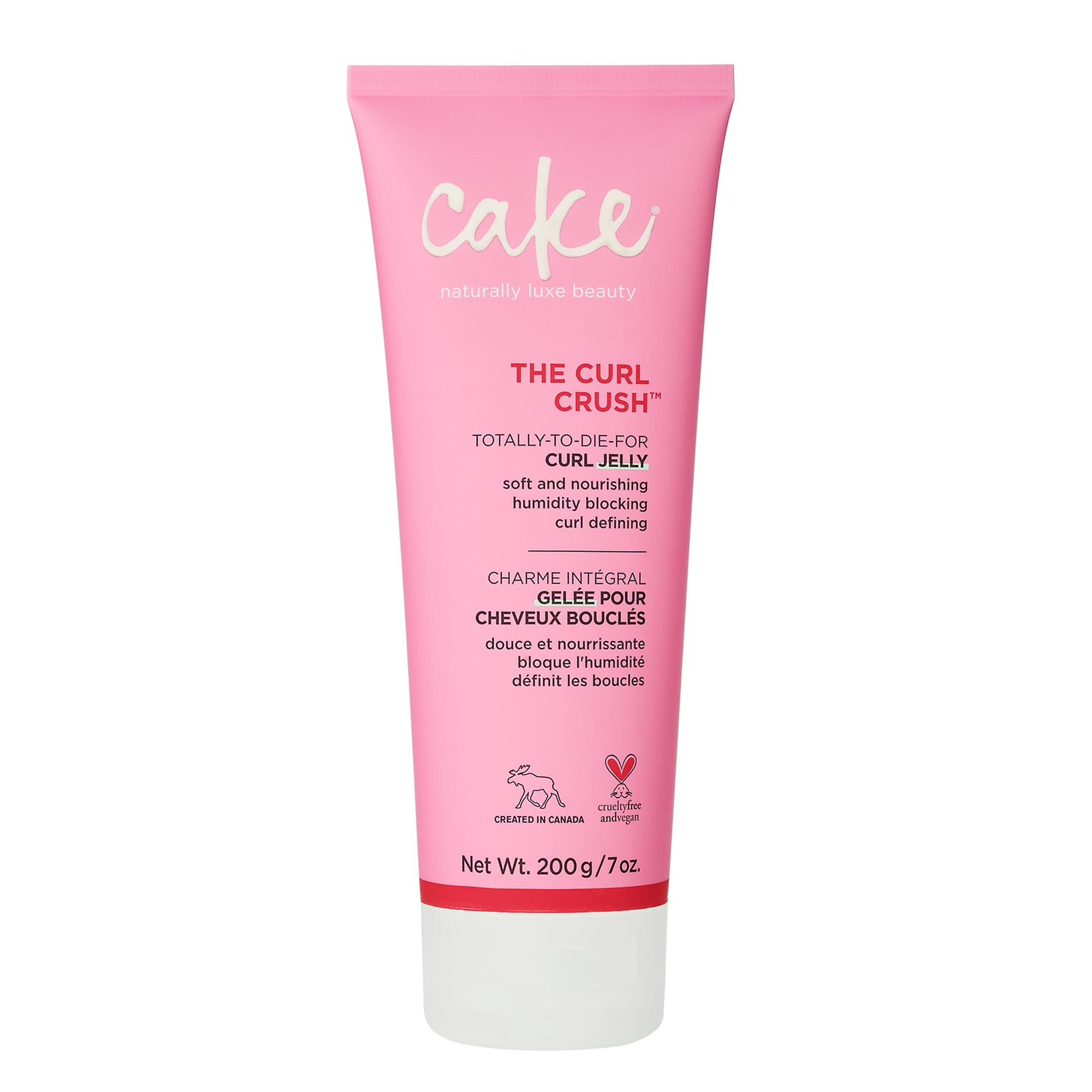 Cake Beauty Curl Jelly jar-front highlights Curl Crush for lightweight moisture and frizz control