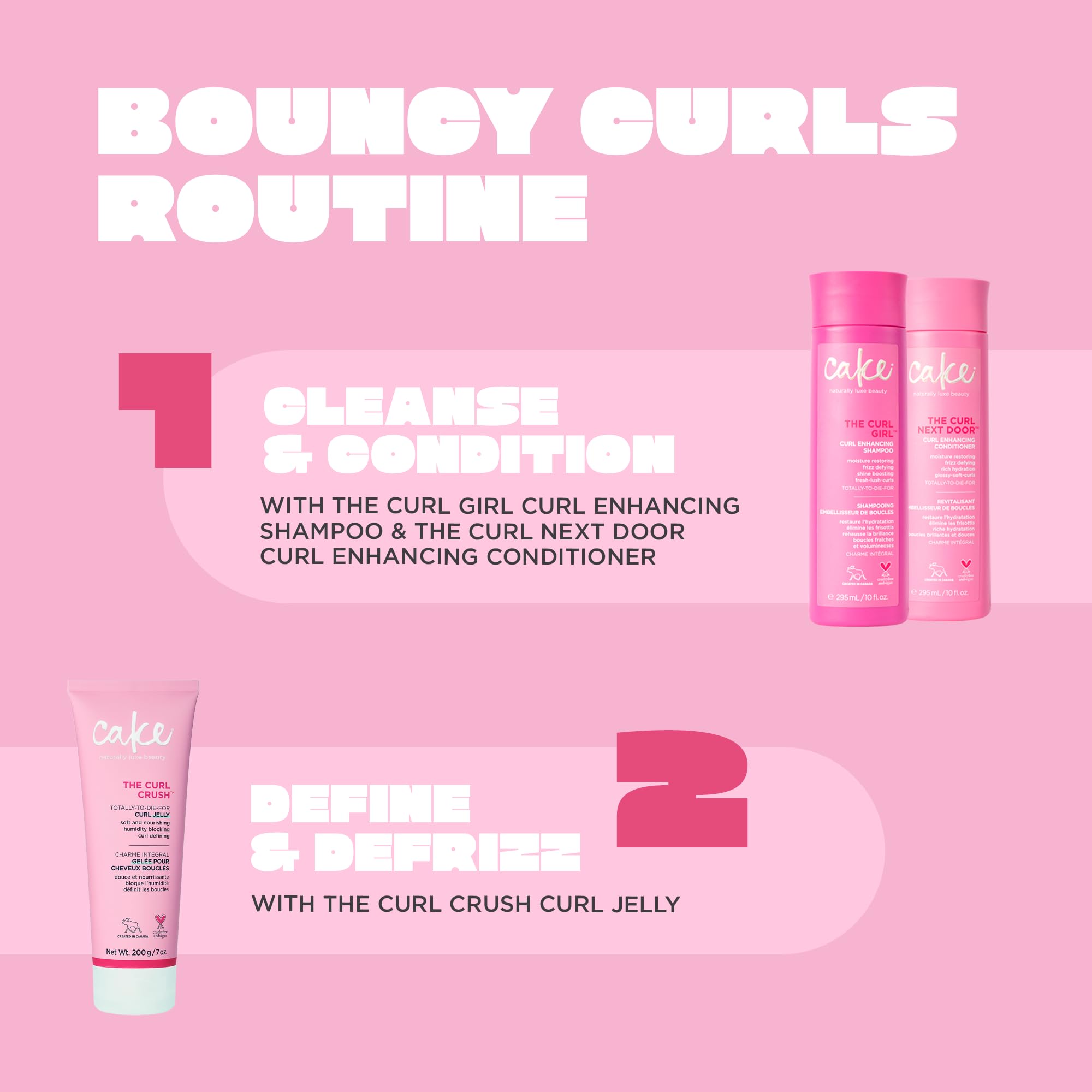 Cake Beauty Curl Jelly routine shot with diffuser for smooth curls