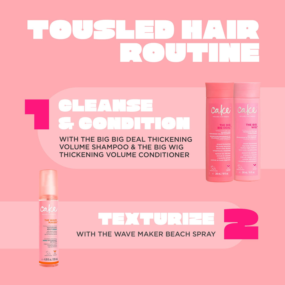 Cake Beauty Wave Maker aloe and sugar formula for natural, lightweight texture