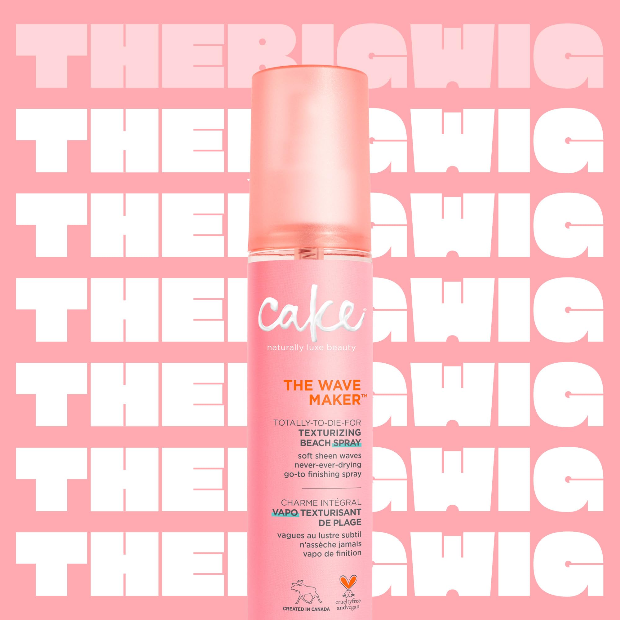 Cake Beauty Wave Maker spray application on hair for effortless waves