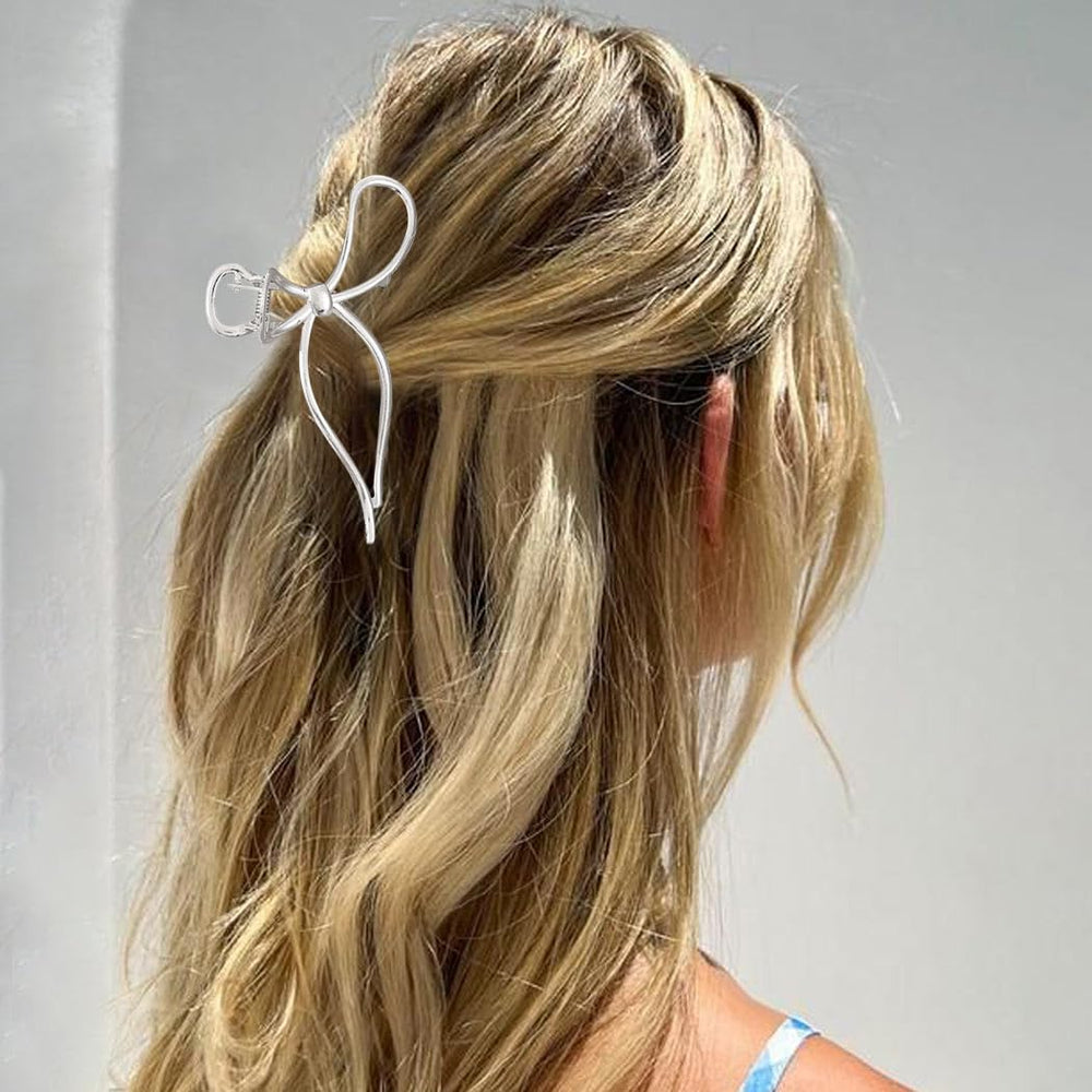 CAKURE Bow Hair Claw Clip gold detail shows sleek bowknot design for chic looks.