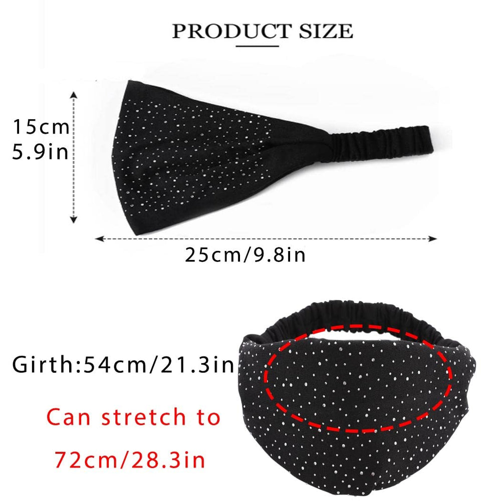 CAKURE rhinestone headband model wearing demonstrates versatile styling for outfits.