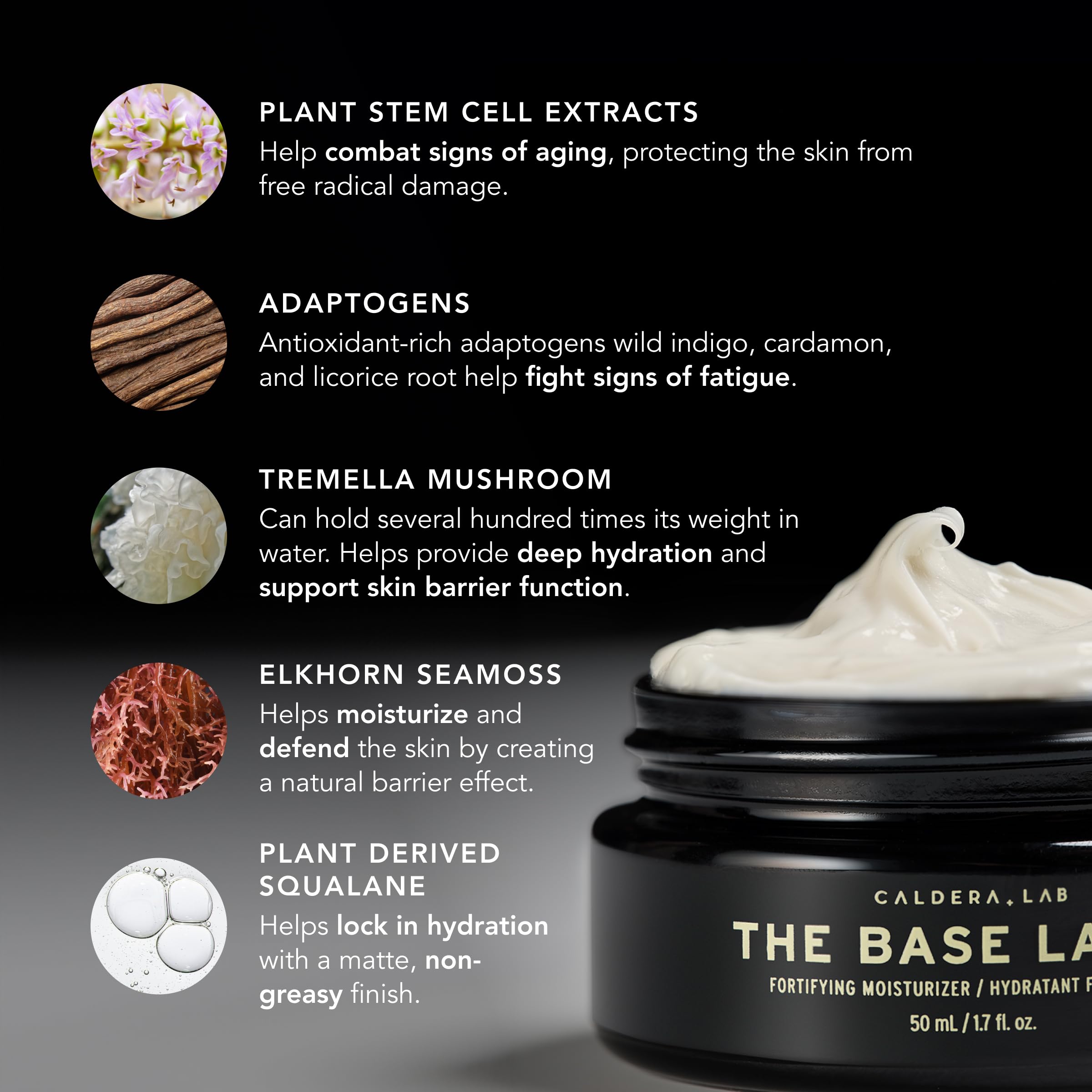 Caldera + Lab The Base Layer cream texture showing light non-greasy absorption