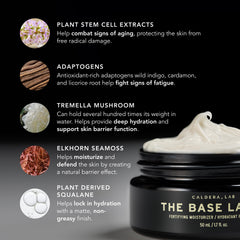 Caldera + Lab The Base Layer cream texture showing light non-greasy absorption