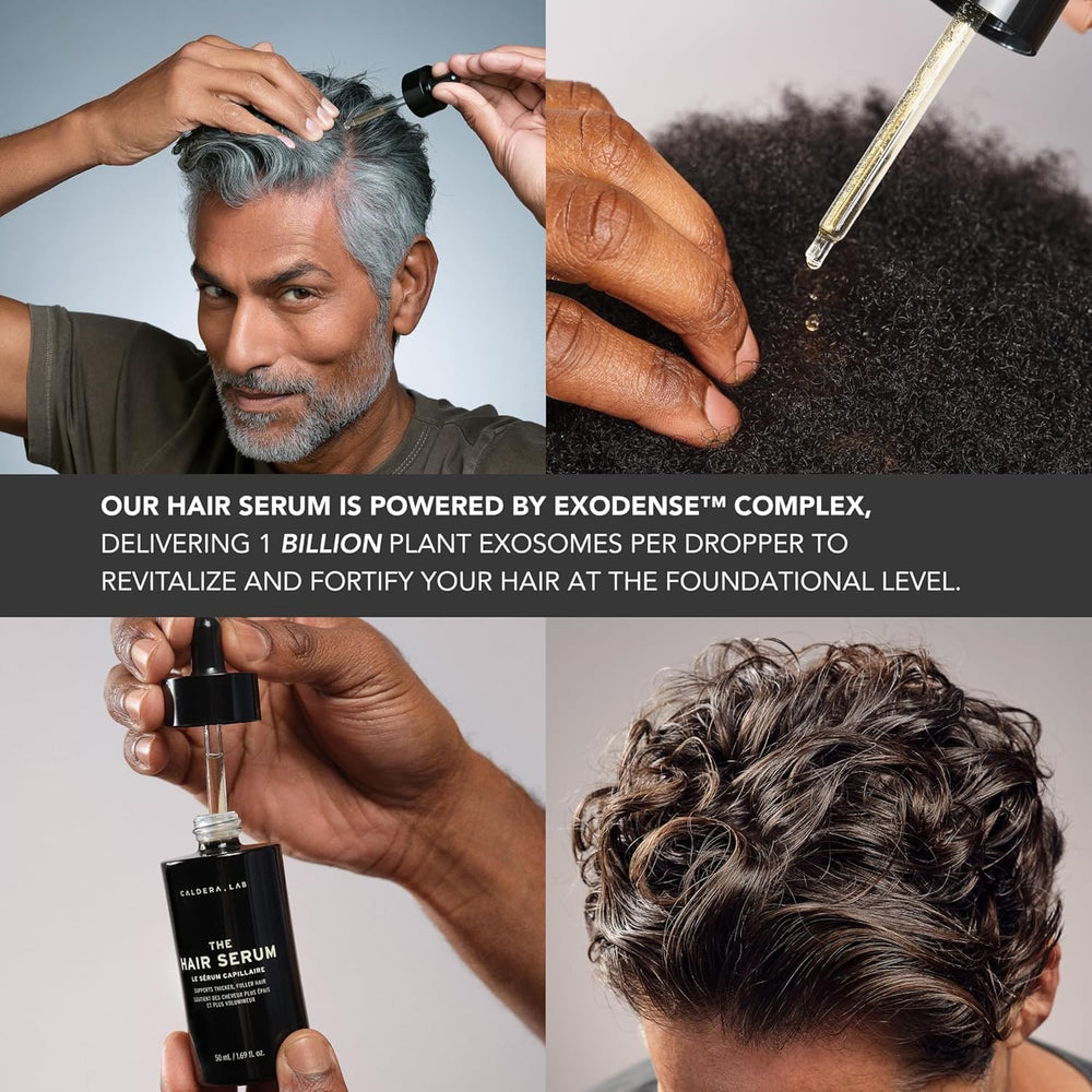 Caldera + Lab men's haircare gift packaging shown on a clean display.
