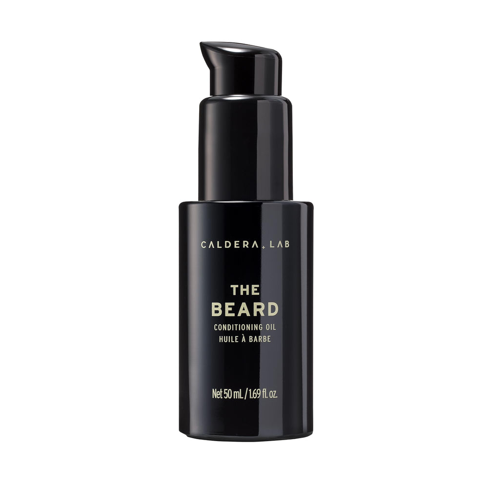 Caldera + Lab The Beard oil bottle showing balanced skin and beard nourishment.