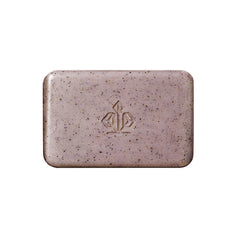Caldera + Lab The Body Bar exfoliating soap bar shows rich lather for gentle cleansing and exfoliation.