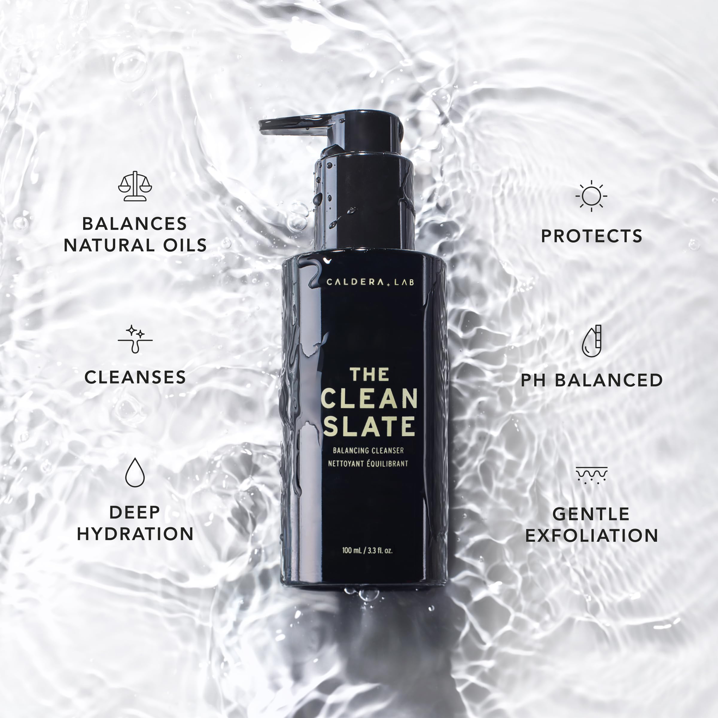 Caldera + Lab The Clean Slate bottle back label notes MADE SAFE certification and vegan formula.