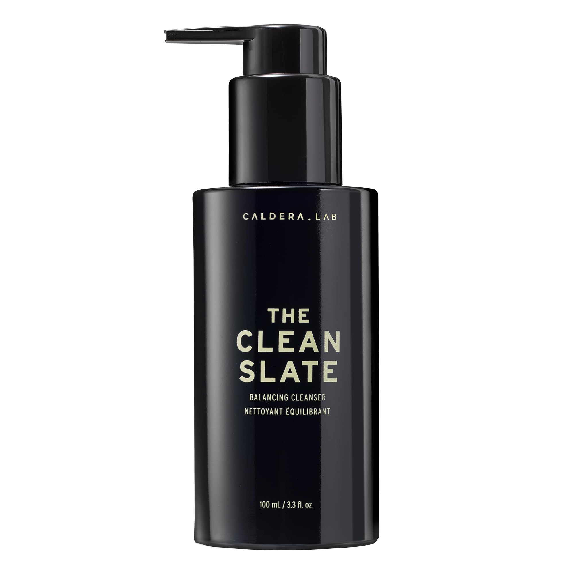 Caldera + Lab The Clean Slate bottle front shows a gentle vegan cleanser for sensitive skin.