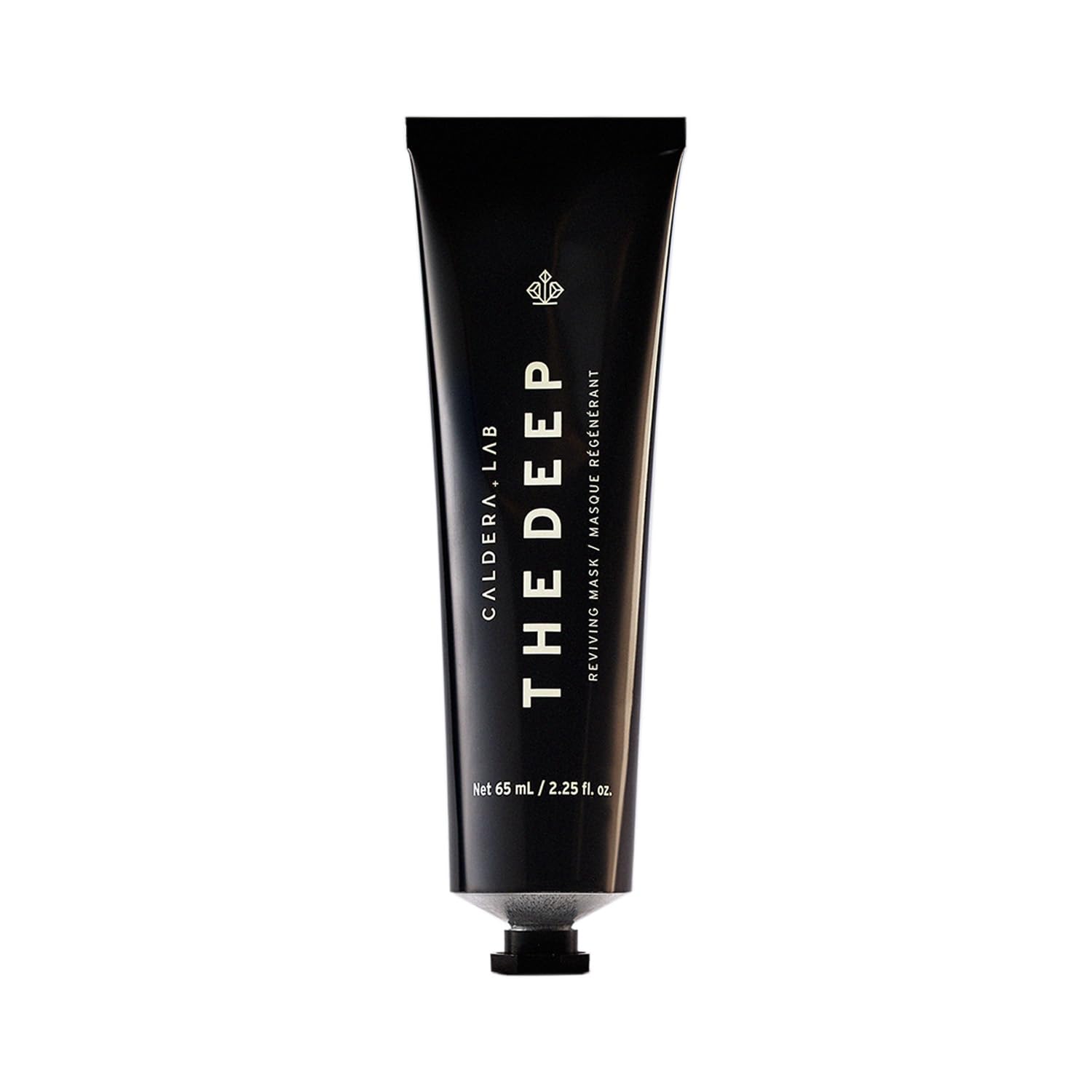 Caldera + Lab The Deep bottle closeup highlighting hydration for dry skin.