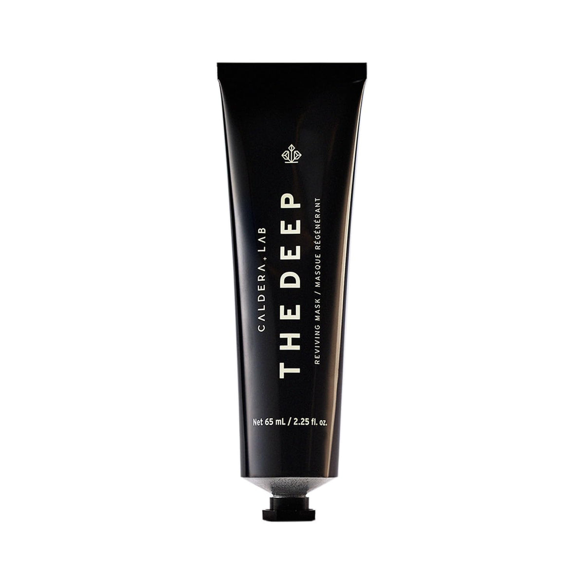 Caldera + Lab The Deep bottle closeup highlighting hydration for dry skin.