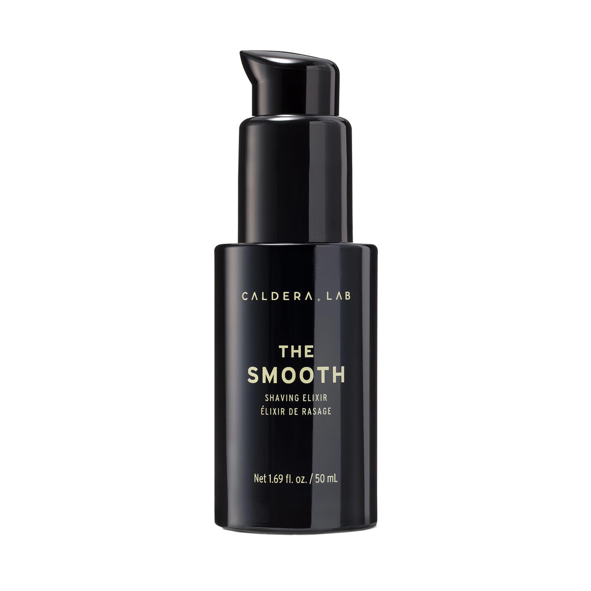 Caldera + Lab The Smooth bottle with pump for a gentle, close shave.