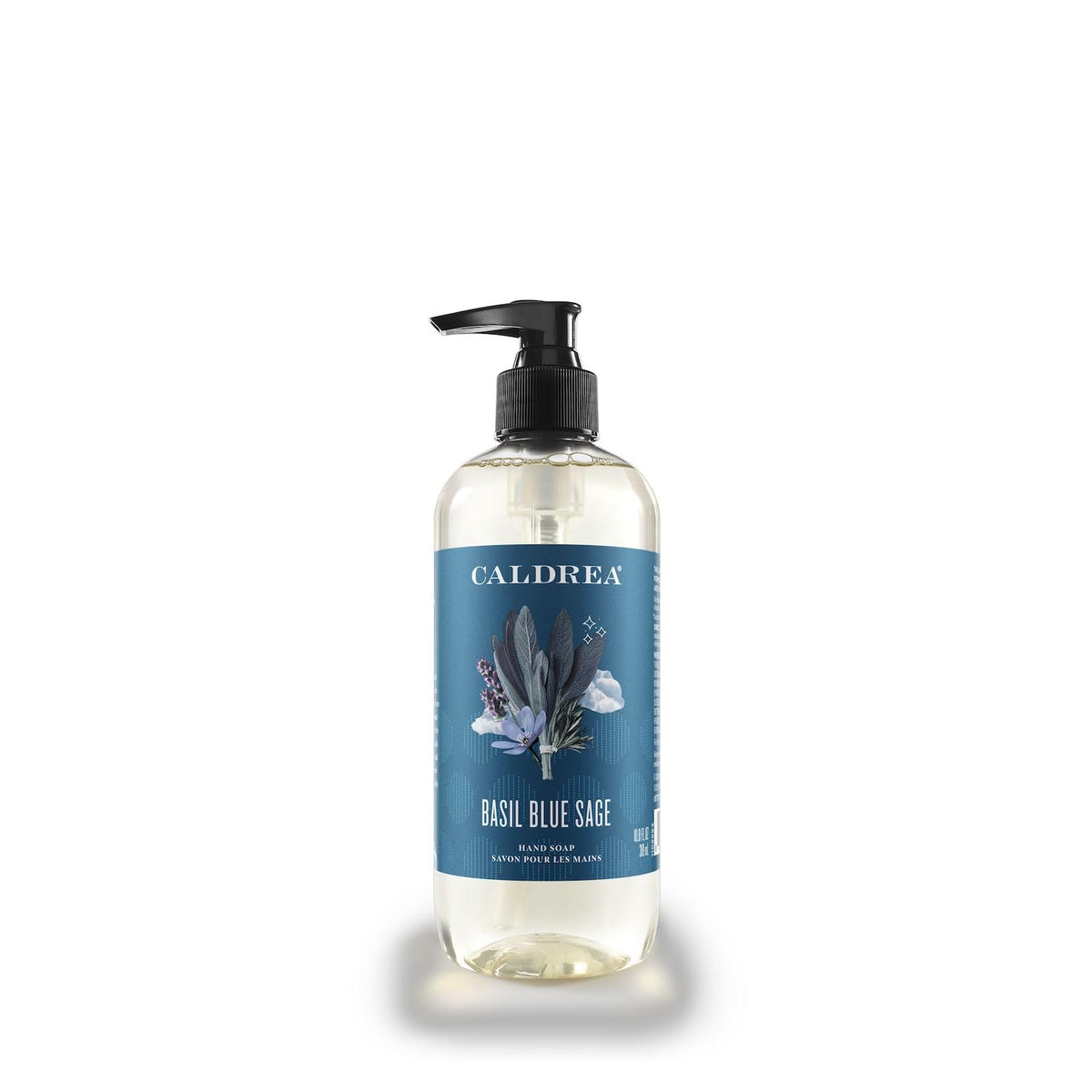 Caldrea Basil Blue Sage hand wash bottle with refreshing fragrance for kitchen or bath
