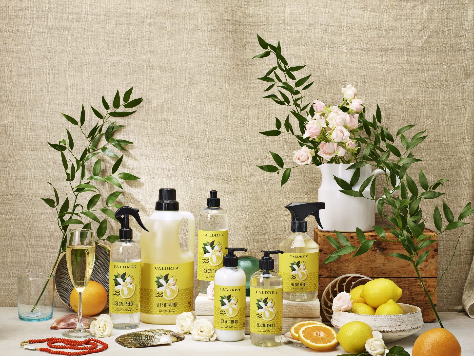 Caldrea Sea Salt Neroli hand wash texture close-up.