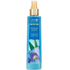 Calgon Morning Glory body mist bottle on shelf delivering a refreshing everyday fragrance.