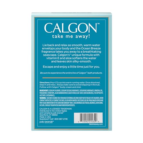 Calgon Ocean Breeze bath beads enhance a calming bath routine.