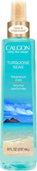 Calgon Turquoise Seas body mist bottle front for everyday ocean-inspired fragrance.