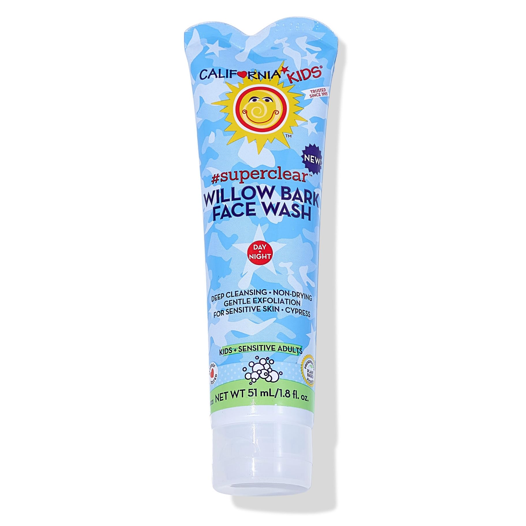 California Baby California Kids Face Wash bottle highlights gentle exfoliation for sensitive skin