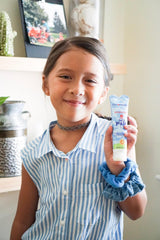 California Baby California Kids Face Wash pour closeup showing mild salicylic acid action
