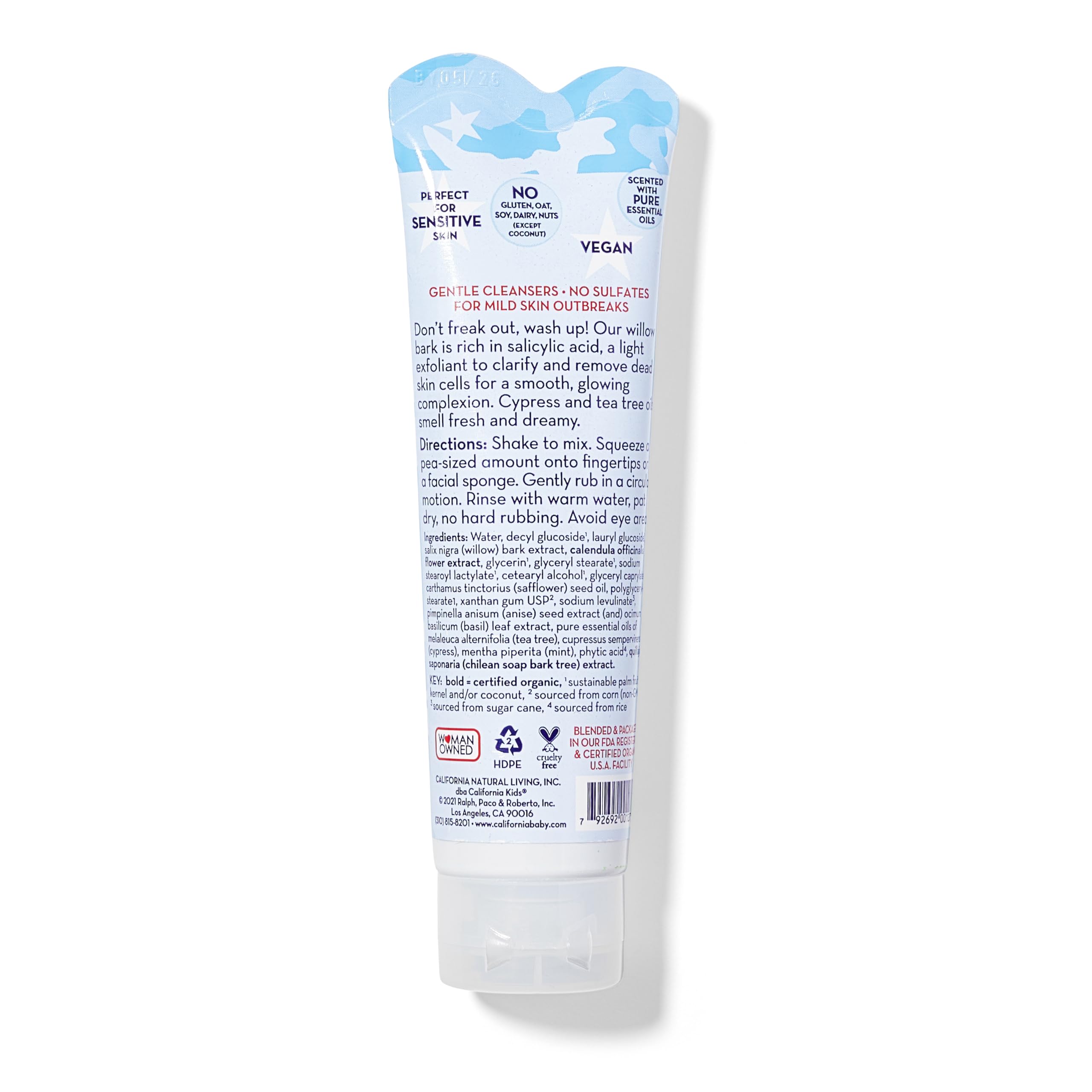 California Baby California Kids Face Wash scent infusion with Cypress and Tea Tree aromas