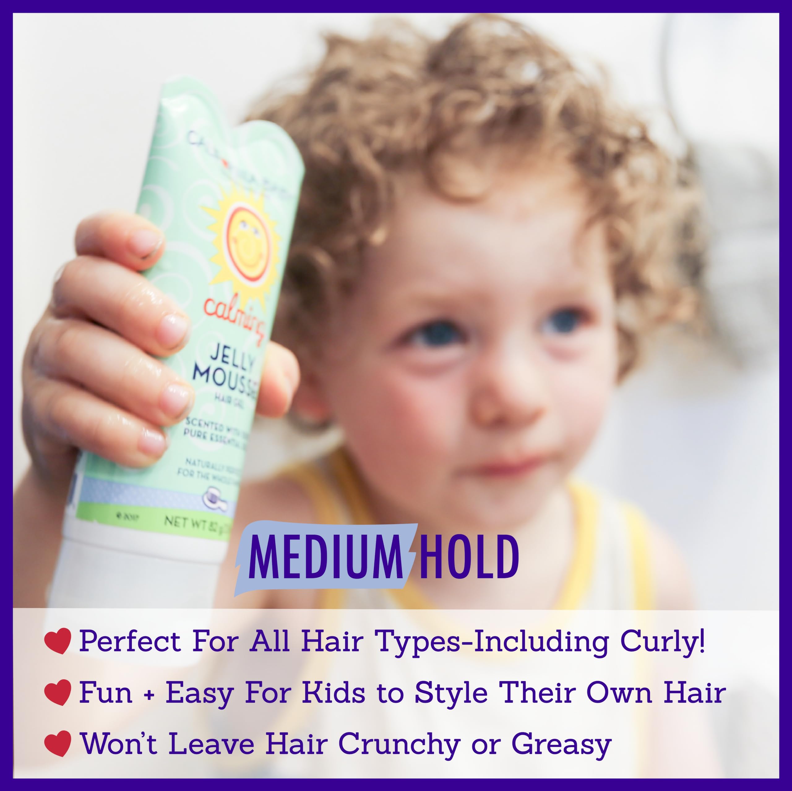 California Baby Calming Hair Gel lavender scent close-up for gentle fragrance.