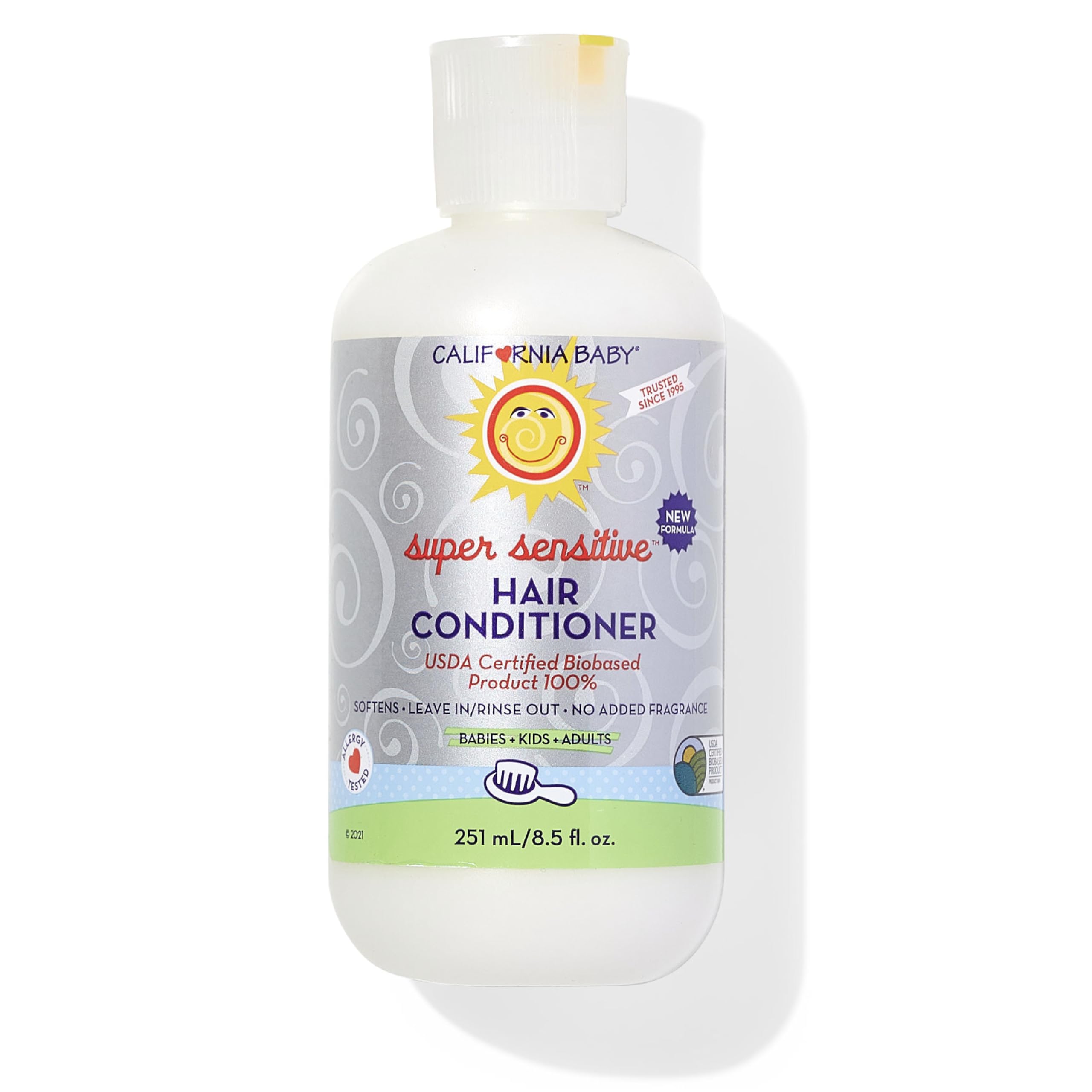 California Baby Super Sensitive Hair Conditioner bottle – fragrance-free, gentle care for sensitive skin.