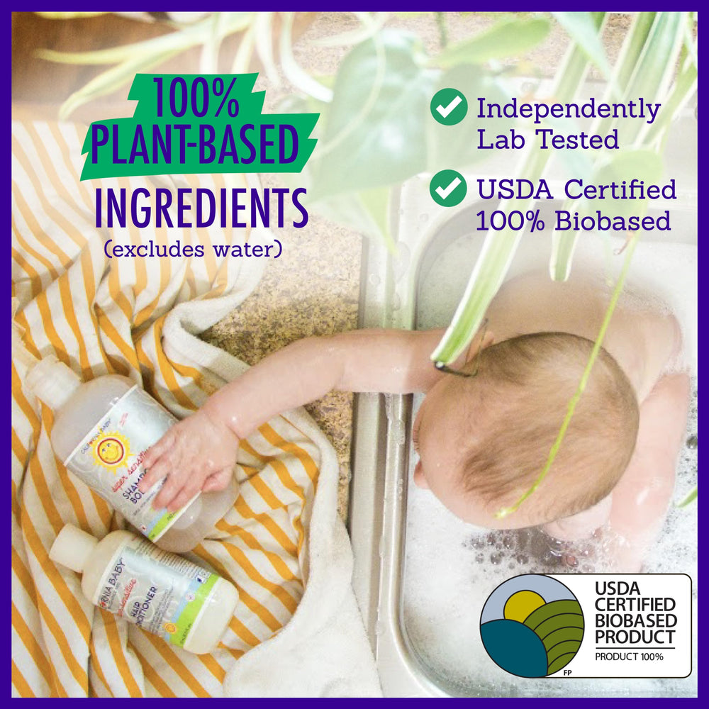 California Baby fragrance-free label – allergy-friendly and coconut-safe.