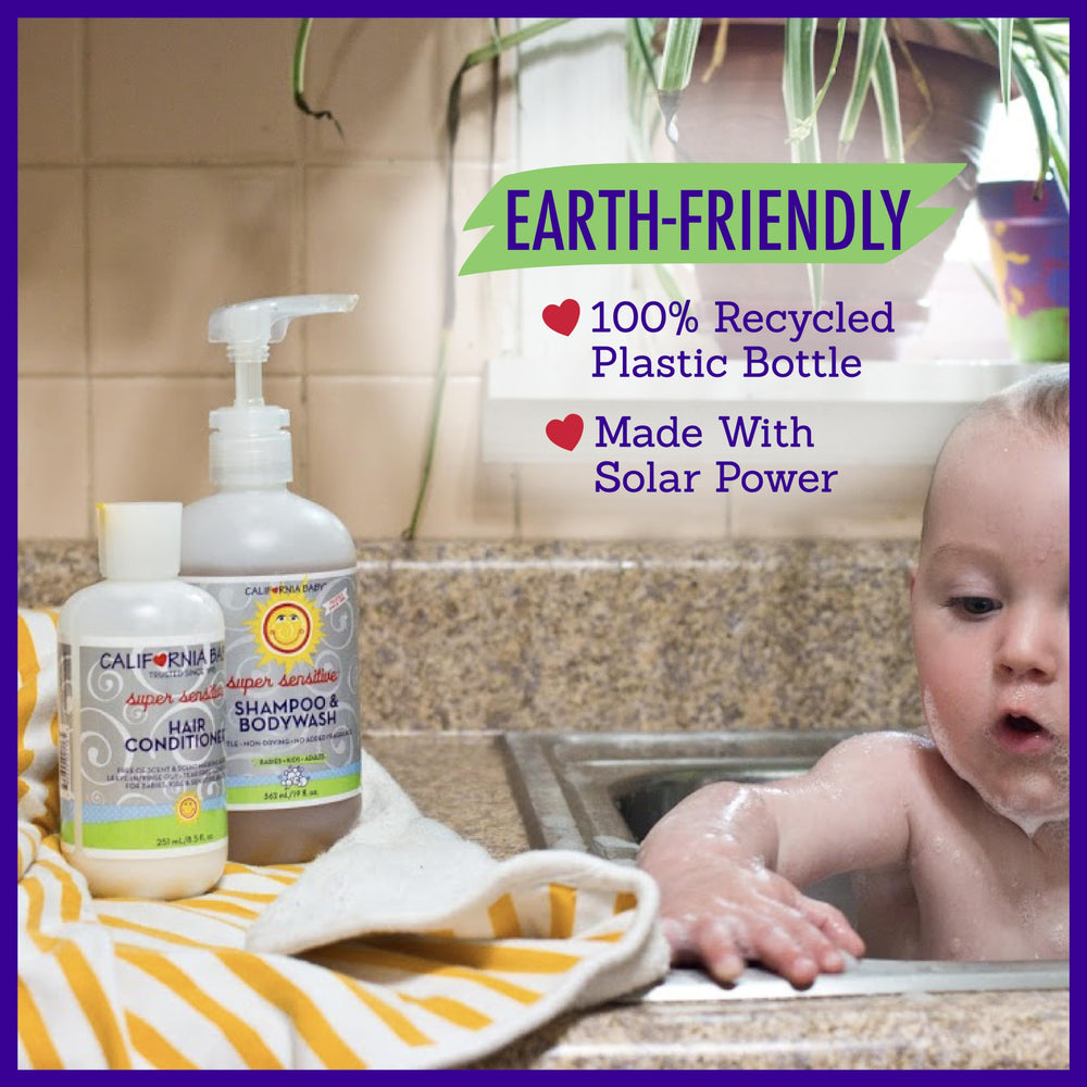California Baby bottle on shelf – daily use for sensitive scalps.