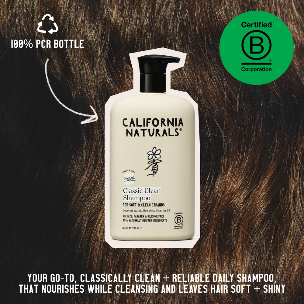California Naturals Coconut Shampoo ingredients label emphasizes 99% naturally derived formula.
