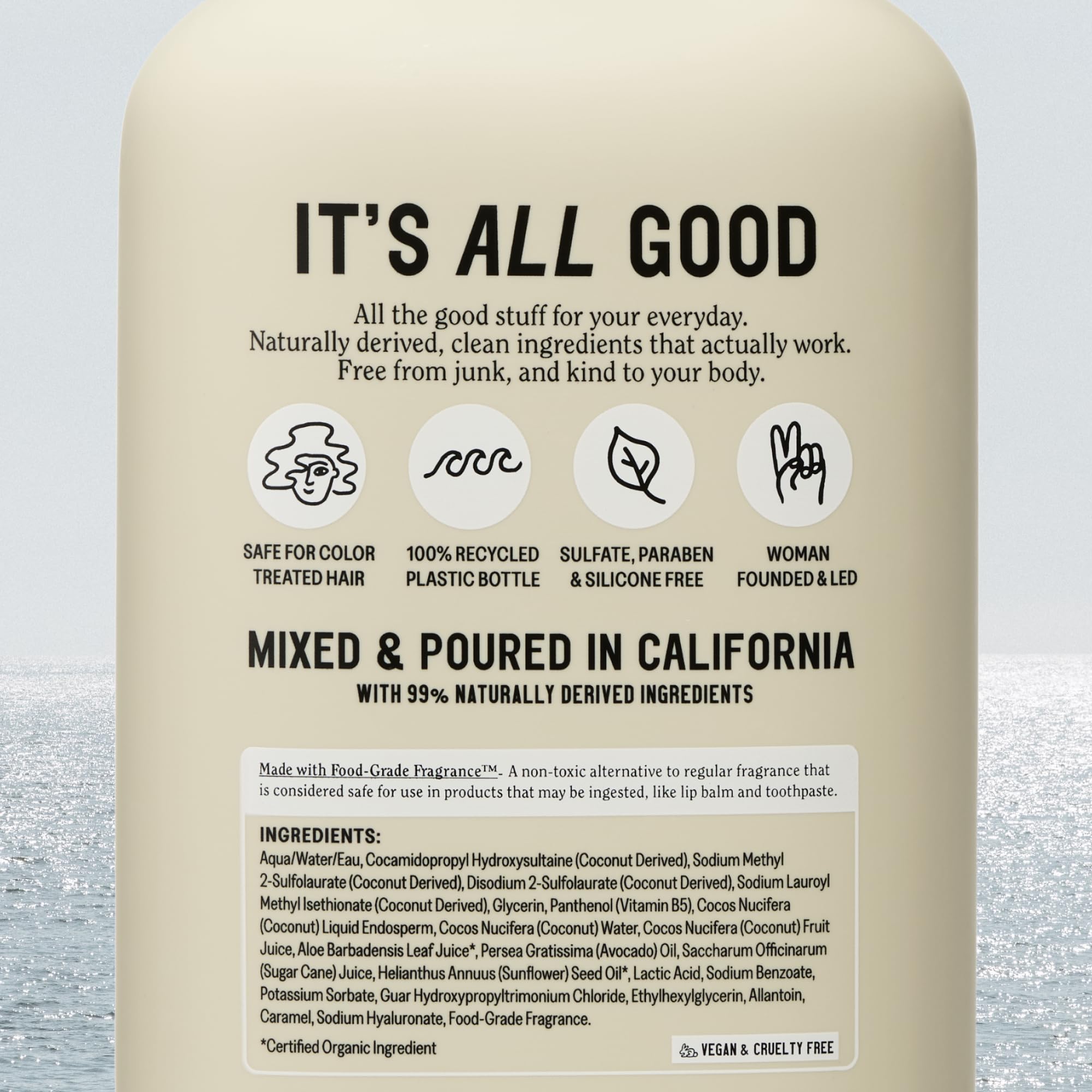 California Naturals Coconut Shampoo sulfate-free bottle demonstrates gentle cleansing for all hair types.