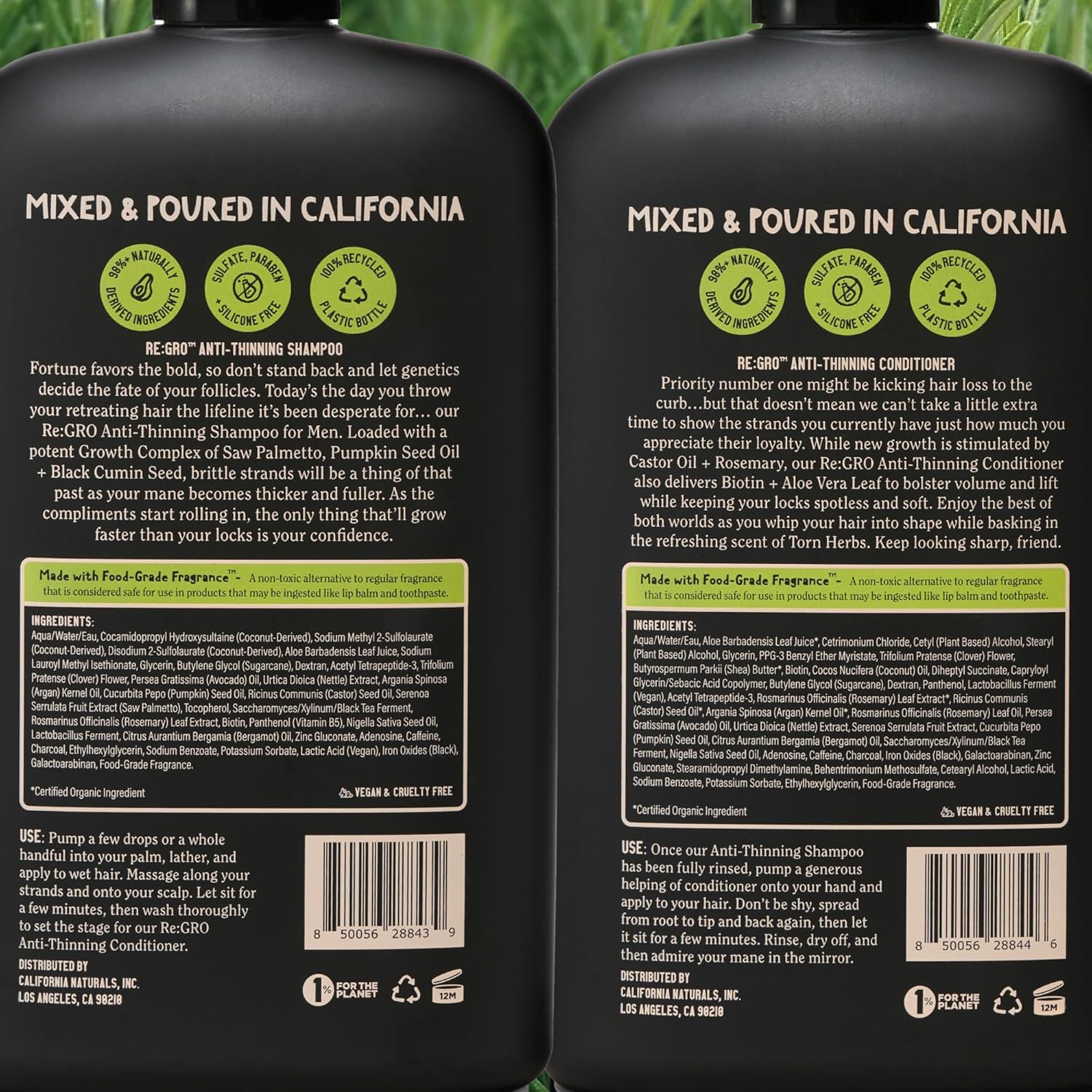 California Naturals Mens Re:GRO argan oil ingredient closeup highlights nourishment