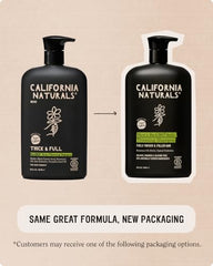 California Naturals Mens Re:GRO conditioner bottle closeup shows strand strengthening benefits