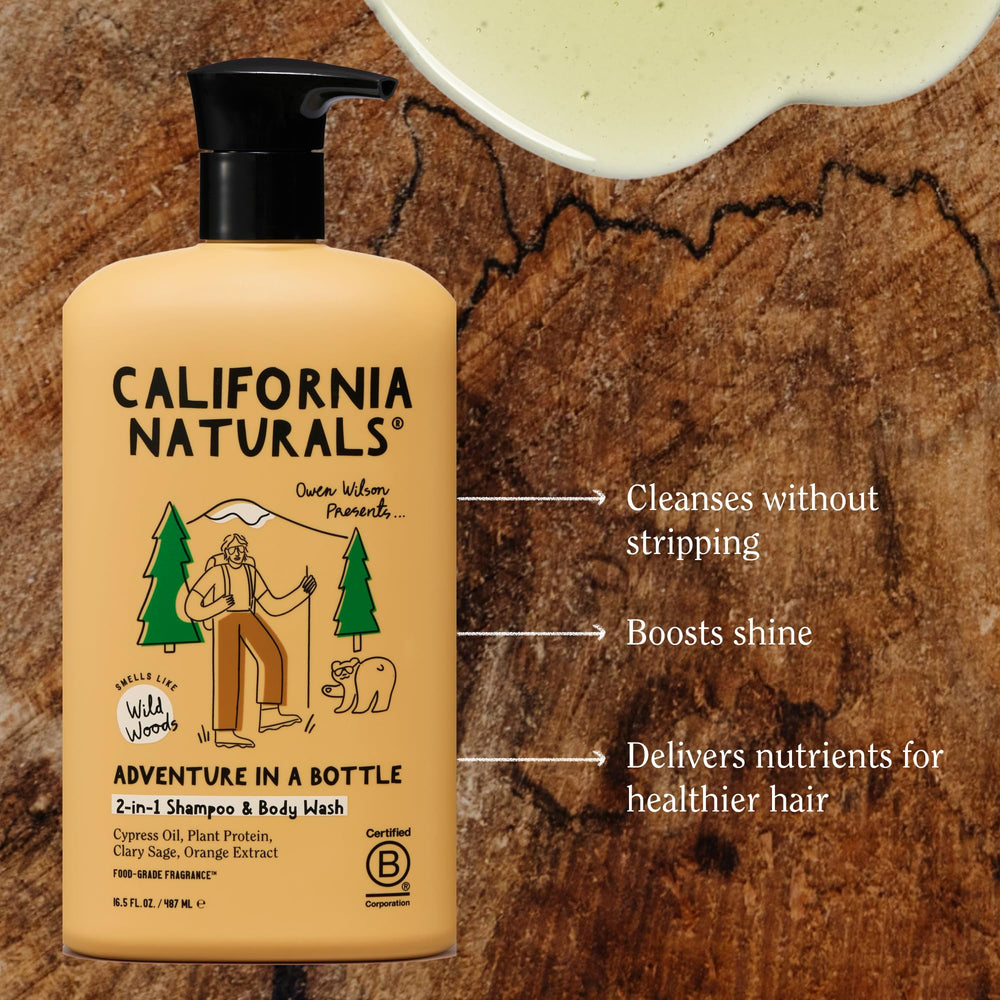 California Naturals Owen Wilson 2en1 textura cremosa que genera espuma suave