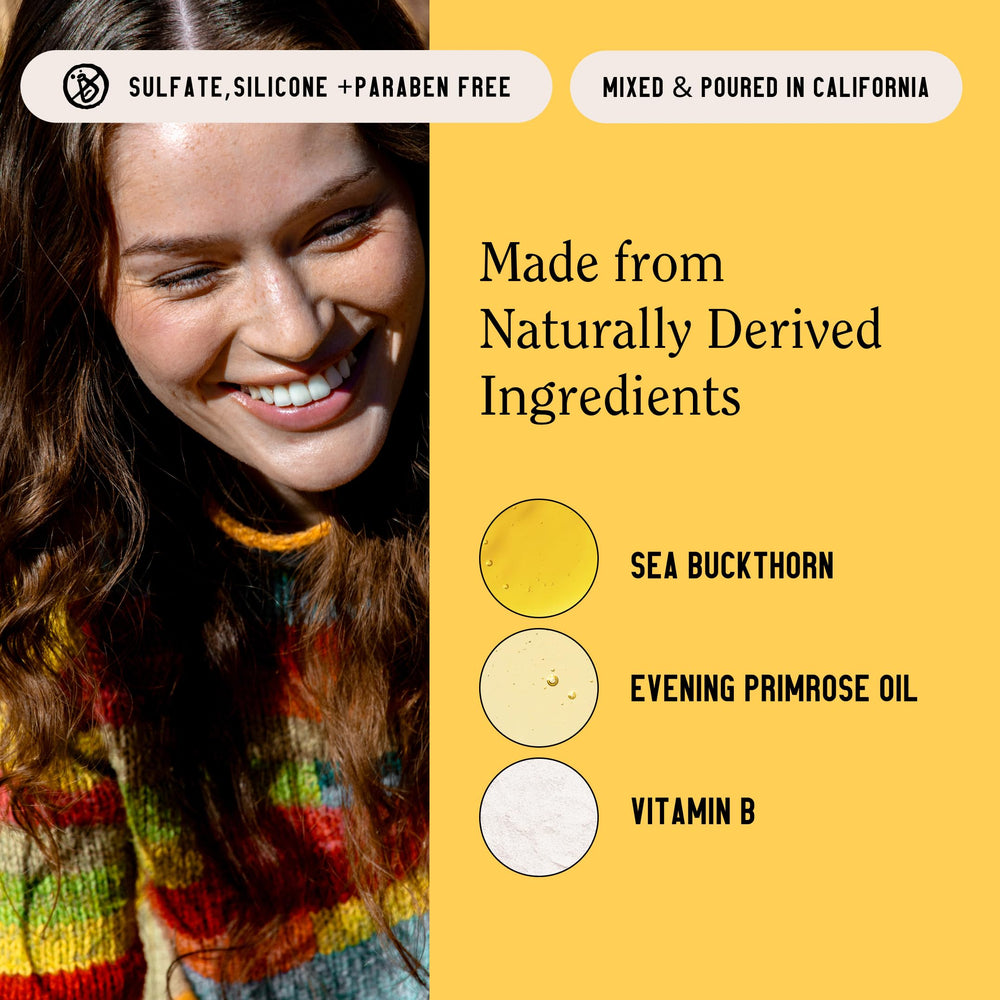 Se muestran espino amarillo y moringa en Glow Oil de California Naturals.